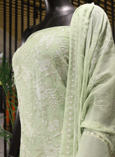Royal Fashions Embroidered Chiffon Unstitched 2 Piece Suit - ET2514 Pista Green